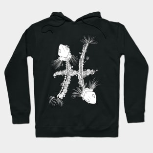 Pisces Skeleton - Black and White Hoodie